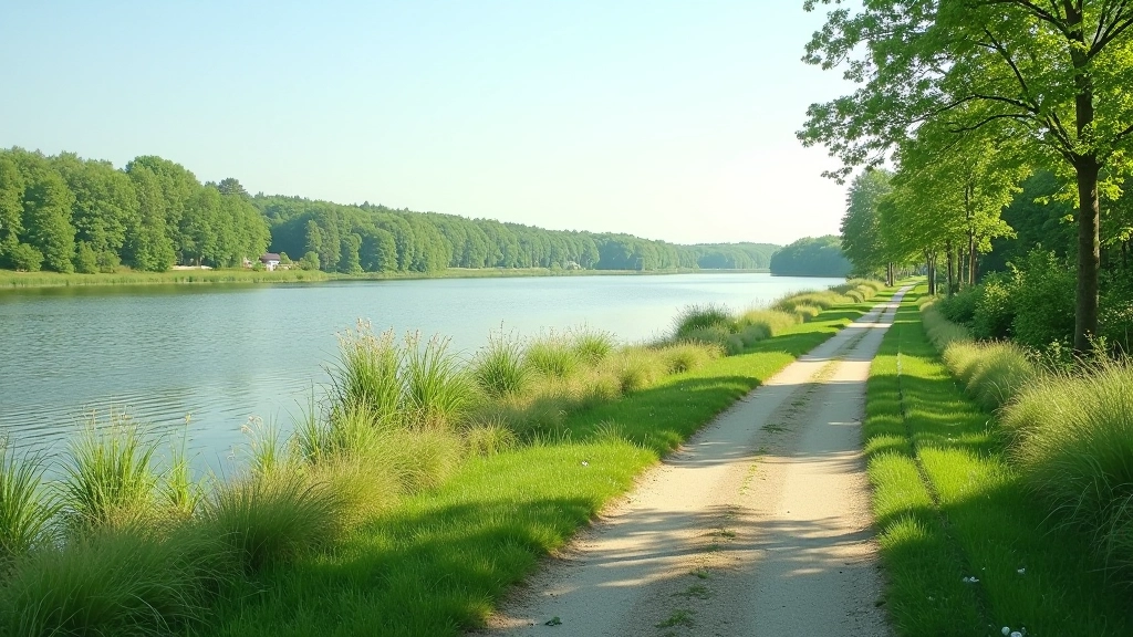 Ramus ežeras Utenos ir Molėtų krašte su dviračių taku